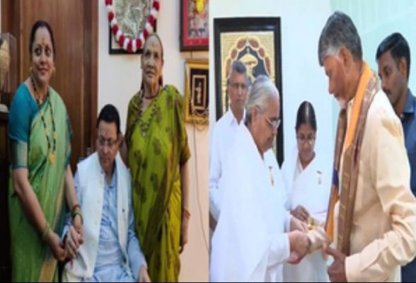 देशभर में रक्षाबंधन की धूम, चंद्रबाबू नायडू, पुष्कर सिंह धामी समेत कई मुख्यमंत्रियों ने बंधवाई राखी 