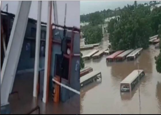 गुजरात के जामनगर में बाढ़ ने मचाई तबाही, सरकारी बस स्टैंड और टोल प्लाजा जलमग्न