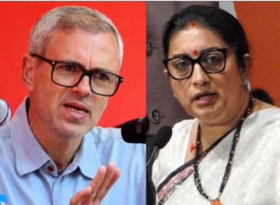 उमर अब्दुल्ला को जम्मू-कश्मीर में हार का आभास, सरकार बनाने का रुख बदला : स्मृति ईरानी 