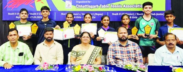 द्वितीय राज्य रैंकिंग टेबल टेनिस स्पर्धा में अर्जुन, समाया, दीक्षांत, आहना विजेता 