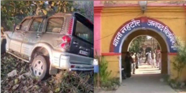 बिजनौर : तेज रफ्तार स्कार्पियो अनियंत्रित होकर पेड़ से टकराई, चार लोगों की मौत