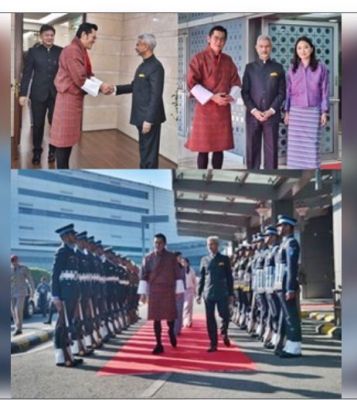 दो दिवसीय भारत दौरे पर दिल्ली पहुंचे भूटान नरेश, विदेश मंत्री ने किया स्वागत