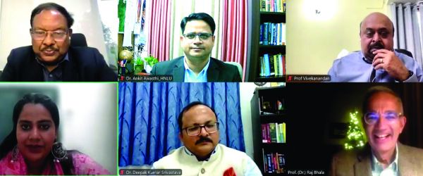 एचएनएलयू में ऑनलाइन अंतरराष्ट्रीय संगोष्ठी ग्लोबल ट्रेड डायनामिक्स का सफल आयोजन