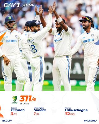 बुमराह ने भारत को मैच में लौटाया, आस्ट्रेलिया के छह विकेट पर 311 रन