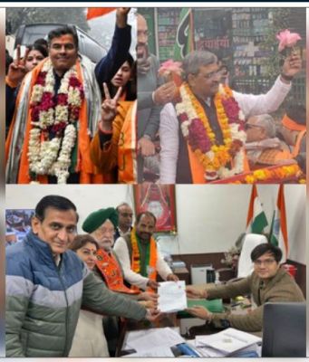 प्रवेश वर्मा, रमेश बिधूड़ी, और सतीश उपाध्याय ने दाखिल किया नामांकन 