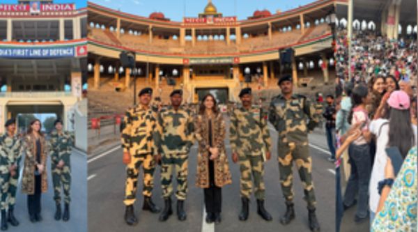 अटारी-वाघा बॉर्डर पहुंचीं शरवरी वाघ, बीटिंग रिट्रीट समारोह में आईं नजर 