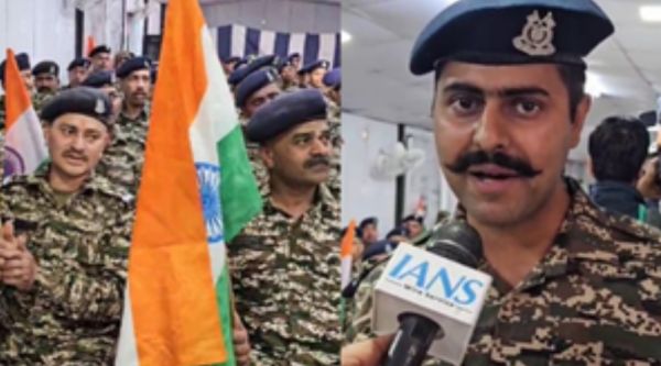भारत-पाकिस्तान के मुकाबले को लेकर सीआरपीएफ जवानों में उत्साह, देशभक्ति के गीत गाकर दी शुभकामनाएं 