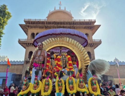 तीर्थ नगरी में श्री रंगनाथ मंदिर का ब्रह्मोत्सव, दूसरे दिन भगवान ने सूर्य प्रभा पर दिए दर्शन 