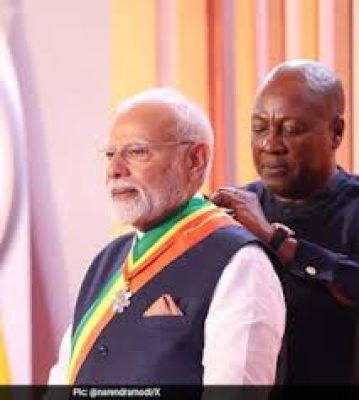 प्रधानमंत्री मोदी को घाना के राष्ट्रीय सम्मान से नवाजा गया