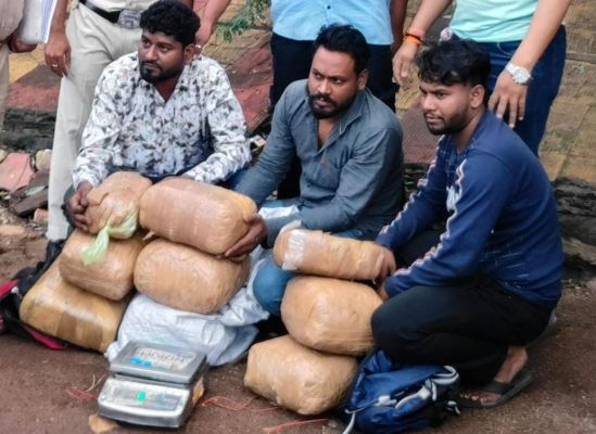 तीन तस्कर 25 किलो गांजे के साथ गिरफ्तार 