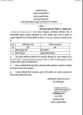मंत्रालय में दो एस‌ओ पदोन्नत 