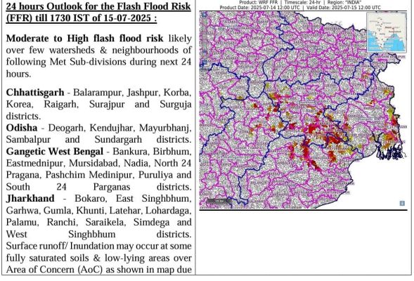कोरबा से बलरामपुर तक बाढ़ का खतरा, अलर्ट जारी 
