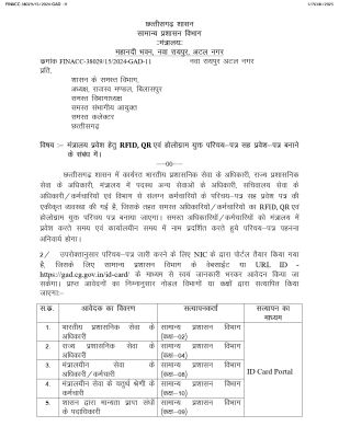 मंत्रालय प्रवेश के लिए अब  क्यू आर कोड वाले होलोग्राम युक्त आई कार्ड