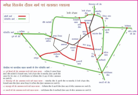 गणेश विसर्जन झांकी चल समरोह सोमवार रात 
