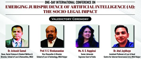 एचएनएलयू में एआई के सामाजिक-वैधानिक प्रभाव पर एक दिवसीय अंतरराष्ट्रीय सम्मेलन