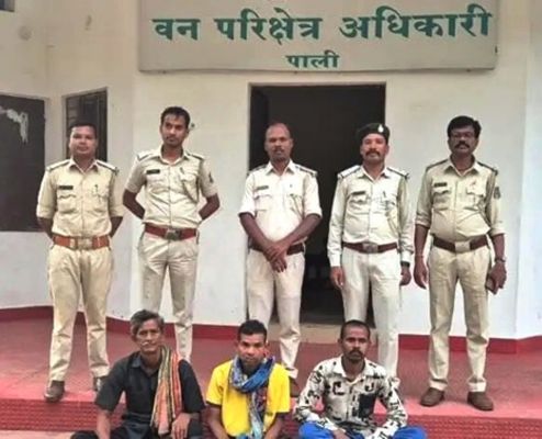 जंगली सुअर और चीतल का मांस बेचते पकड़े गए तीन शिकारी