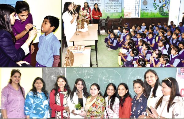 स्वास्थ्य शिविर, गुड टच बैड टच पर जागरूकता और  रिफ्रेशमेंट्स पाकर खिले हैप्पी स्कूल बच्चों के चेहरे