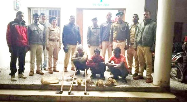 साही का शिकार, तीन आरोपी गिरफ्तार