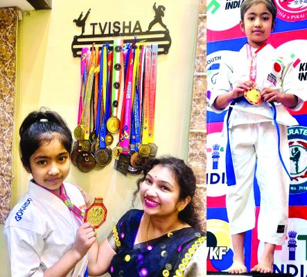 अखिल भारतीय राष्ट्रीय कराटे चैंपियनशिप में राजकुमार कॉलेज की त्विषा को स्वर्ण पदक