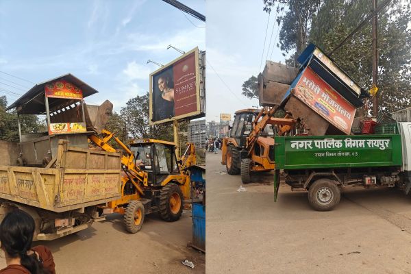 बीटीआई ग्राउंड के सामने से 17 ठेले जप्त, 12 अवैध कब्जे हटाये गए