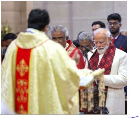 प्रधानमंत्री मोदी क्रिसमस पर दिल्ली के चर्च में प्रार्थना सभा में शामिल हुए, शांति और सद्भाव का दिया संदेश