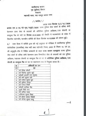 राज्य पुलिस सेवा के 16 अफसर एएसपी  पदोन्नति