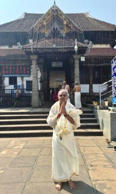 त्रिवेंद्रम में भगवान विष्णु के दर्शन किए बृजमोहन ने 