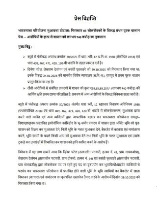 माला परियोजना मुआवजा घोटाले का पहला पूरक चार्जशीट दाखिल