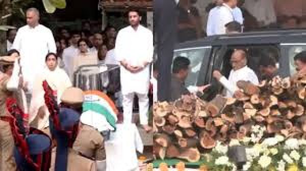 अजित पवार को राजकीय सम्मान के साथ दी जा रही है अंतिम विदाई, बारामती के विद्या प्रतिष्ठान मैदान पहुंचे शरद पवार