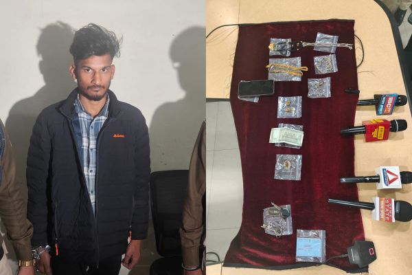 आदतन चोर सिद्धू गिरफ्तार, 4 लाख के जेवर, बाइक मोबाइल जब्त 