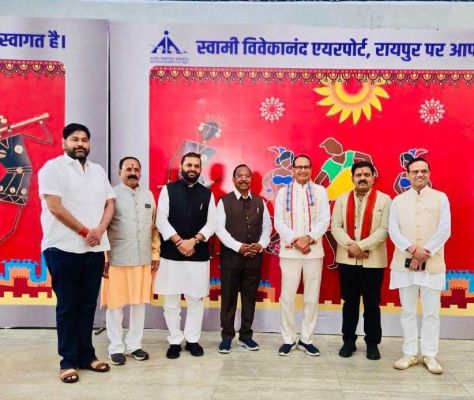  केंद्रीय मंत्री चौहान राजधानी पहुंचे, आत्मीय स्वागत बाद धमतरी रवाना