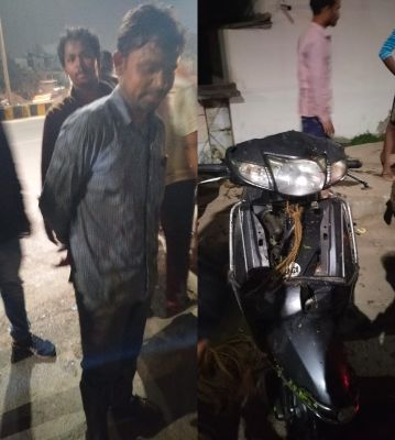 एक्सप्रेस-वे पर फिर एक दुर्घटना, एक्टिवा सवार युवक गिरा, जख्मी