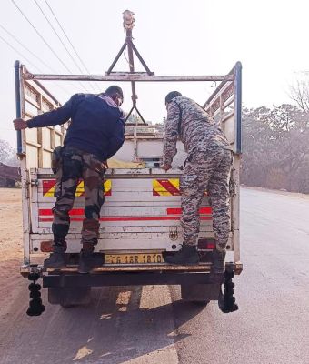 राष्ट्रपति के आगमन को देखते वाहनों की चेकिंग शुरू