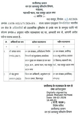 चंद्रकुमार मनेंद्रगढ़ के नए डीएफओ