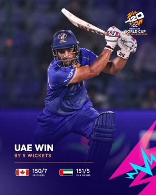 यूएई ने कनाडा को पांच विकेट से हराया