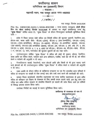 होली पर  ‘ड्राई डे’ यथावत, नहीं बिकेगी शराब 