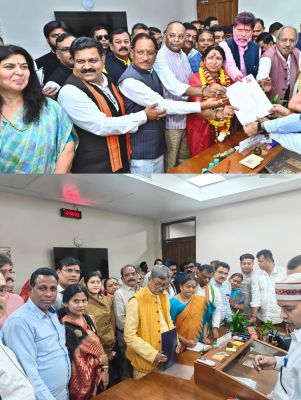 लक्ष्मी वर्मा और फूलोदेवी नेताम ने भरा नामांकन, निर्विरोध निर्वाचन तय