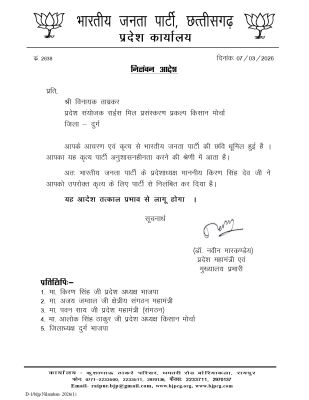 अफीम की खेती करने वाला विनायक ताम्रकार  भाजपा से निलंबित