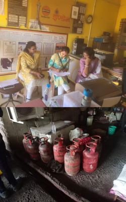  आउटर के  होटल रेस्टोरेंट में दबिश, 350 से अधिक गैस सिलेंडर जब्त