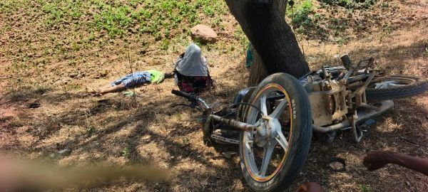 बेकाबू बाइक पेड़ से टकराई, युवक की मौत