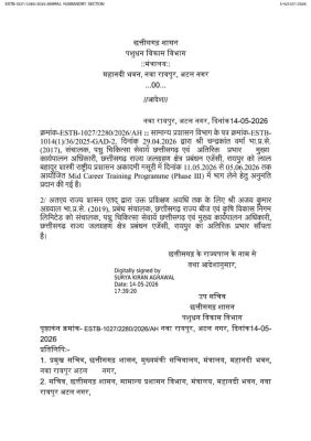 चंद्रकांत वर्मा 5 जून तक ट्रेनिंग में, अग्रवाल को प्रभार