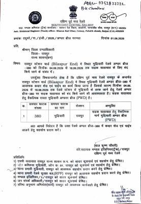 गुढ़ियारी  रेलवे अंडर ब्रिज 14 दिन बंद, रोड ट्रैफिक डायवर्ट किया गया 