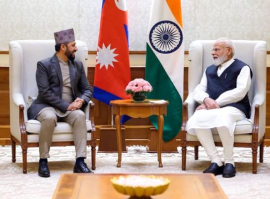 प्रधानमंत्री मोदी ने नेपाल के राष्ट्रीय स्वतंत्र पार्टी अध्यक्ष रबि लामिछाने से की मुलाकात 