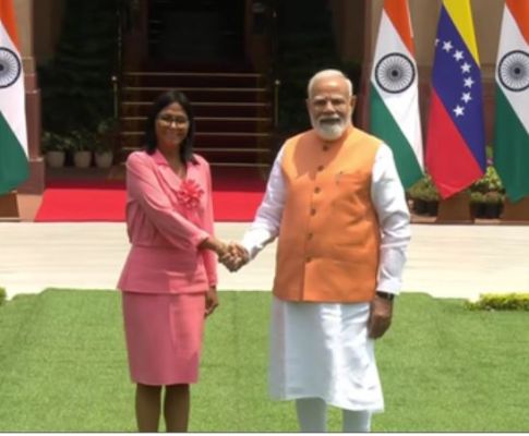 प्रधानमंत्री नरेंद्र मोदी से मिलीं वेनेजुएला की कार्यवाहक राष्ट्रपति रोड्रिगेज, हैदराबाद हाउस में द्विपक्षीय वार्ता