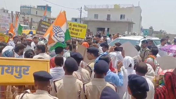 बीरगांव में मोतीलाल साहू का जमकर विरोध, वापस जाओ के नारे भी 