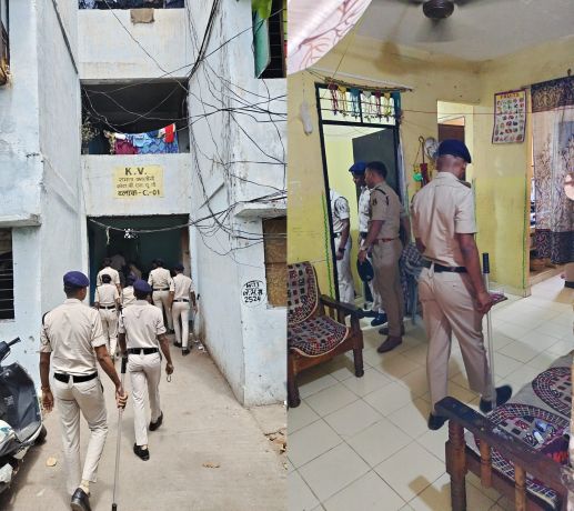तीन थाना क्षेत्रों के 300 बीएसयूपी मकानों में पुलिस का तलाशी अभियान 