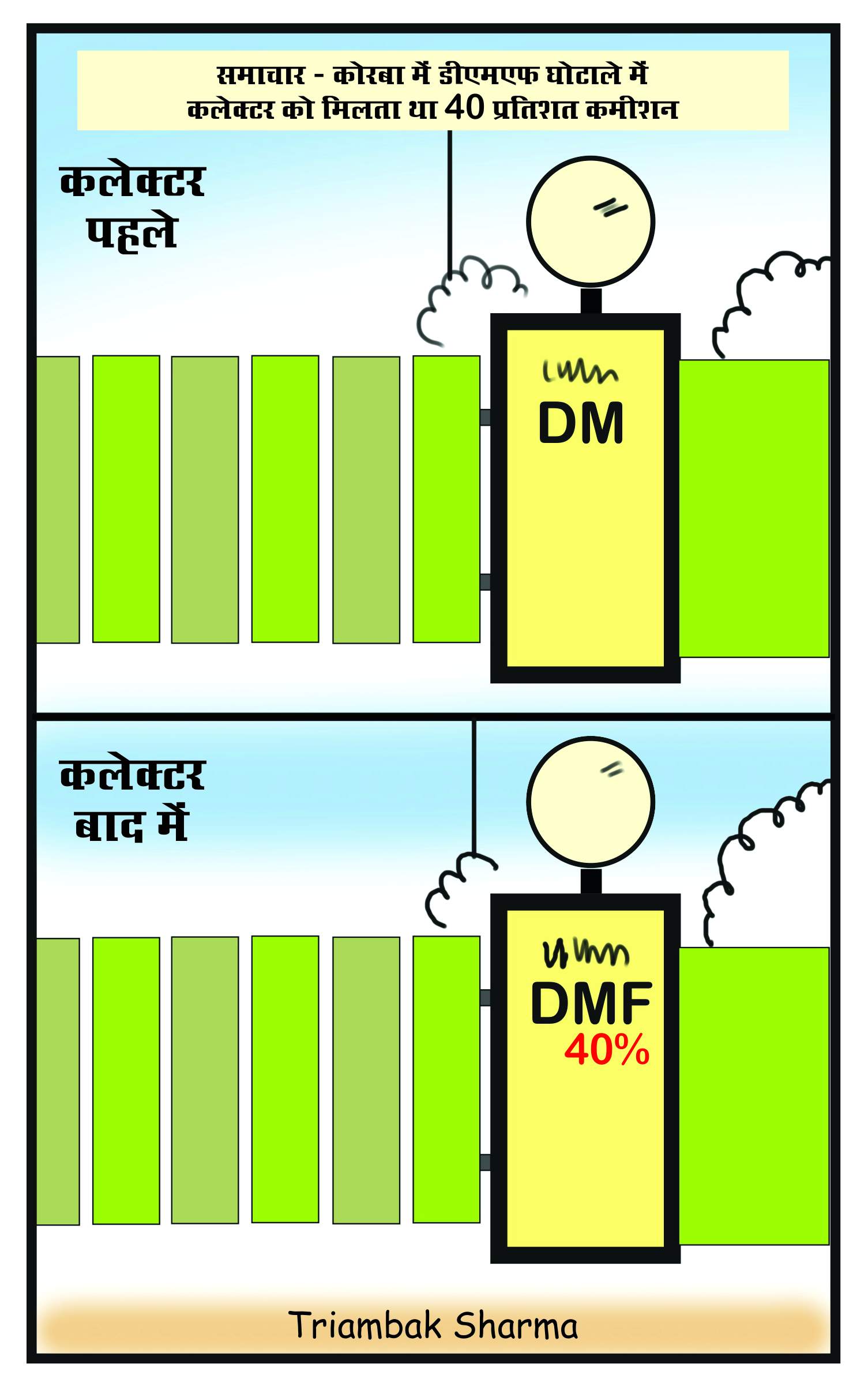 त्रयंबक शर्मा का कार्टून