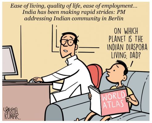 सजीत कुमार का कार्टून, डेक्कन हेराल्ड