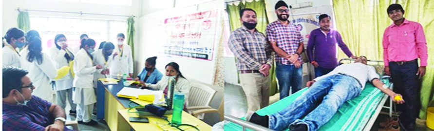 भारती कॉलेज में 75 लोगों ने किया रक्तदान