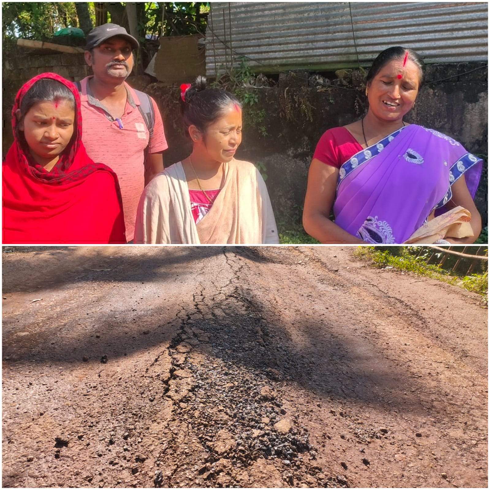 मार्ग जर्जर, लौह अयस्क की ढुलाई में चल रही हाईवा को रोका